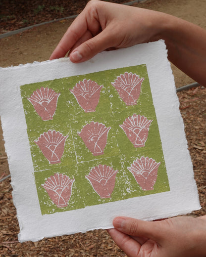 Lotus in Grove | Handprinted | 8.8