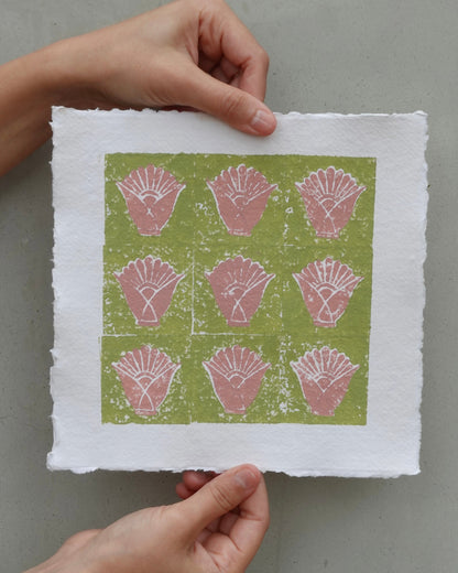 Lotus in Grove | Handprinted | 8.8